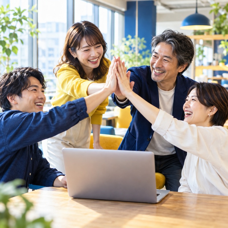 オンラインで集まり成果を喜び合う受講生たち
